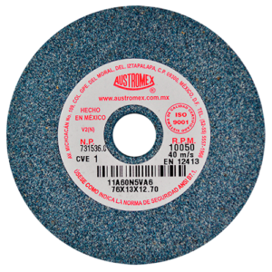 Rueda abrasiva vitrificada gris de 3" x 1/2" x 1/2" en g 60 para esmerilado de metal