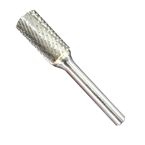 Lima rotativa de carburo de tungsteno cilíndrica sin corte frontal tipo sa-5 de 1/2" x 1" x 1/4" de doble filo para desbaste pesado