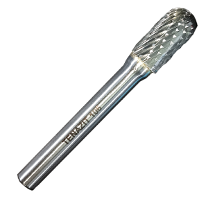 Lima rotativa de carburo de tungsteno cilíndrica punta redonda tipo sc-3 de 3/8" x 3/4" x 1/4" de doble filo para desbaste pesado