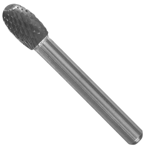 Lima rotativa de carburo de tungsteno ovalada tipo se-3 de 3/8" x 5/8" x 1/4" de doble filo para desbaste pesado