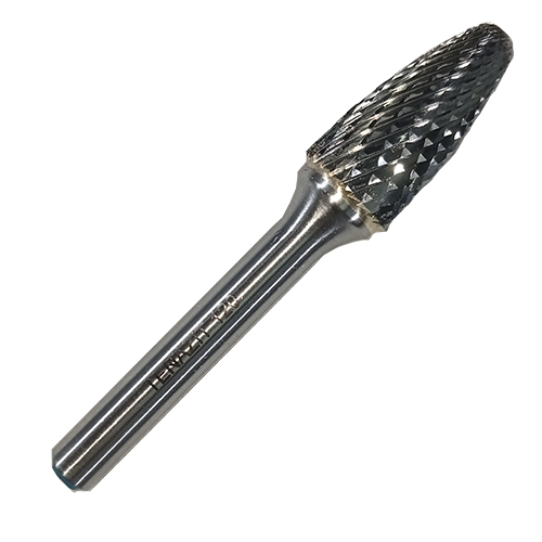 Lima rotativa de carburo de tungsteno árbol punta redonda tipo sf-5 de 1/2" x 1" x 1/4" de doble filo para desbaste pesado