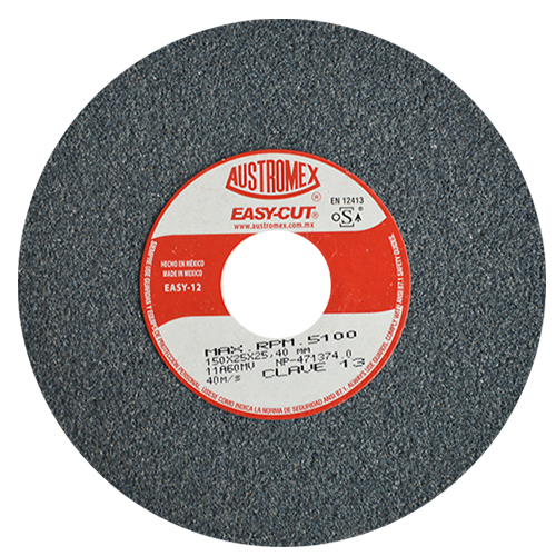 Rueda abrasiva vitrificada gris de 6" x 1" x 1" en g 60 para esmerilado de metal, easy-cut