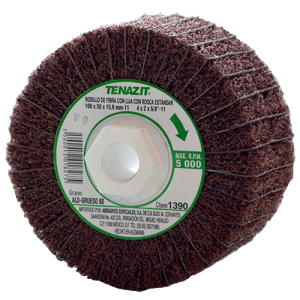 Rodillo de fibra con lija de 4" x 2" x 5/8"-11h en g gueso - 80, tenazit premium