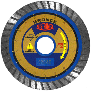 Disco de diamante turbo de 4-1/2" azul para corte de piedra, bronce