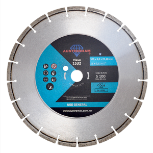 Disco de diamante segmentado de 12" azul para corte de piedra, bronce