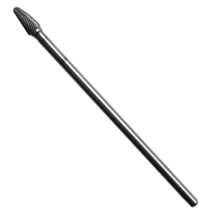 Lima rotativa de carburo de tungsteno árbol punta redonda tipo sf-3 de 3/8" x 3/4" x 1/4" y vástago largo de 6" de doble filo para desbaste pesado