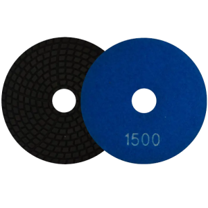 Pad de diamante de 4" en g 1500 para pulido en húmedo de piedra, oro