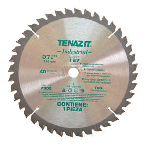 Sierra metálica de 7-1/4" x 5/8" de 40 dientes para metales no ferrosos, industrial