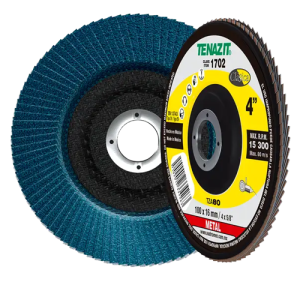 Disco laminado tipo b de 4" en g 80 para desbaste de metal y acero inoxidable, clásico