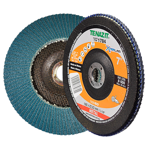Disco laminado tipo a de 7" en g 60 para desbaste de metal y acero inoxidable, xtralam