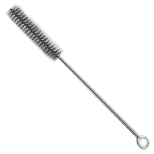 Cepillo cilíndrico de 3/4" x 4" y largo de 12" para interirores, de filamentos de acero calibre 0.15, magma
