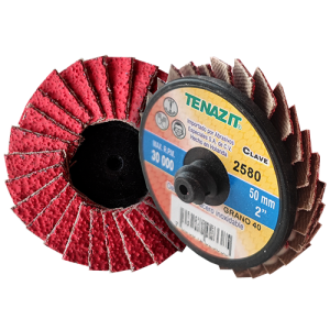Disco laminado de cambio rápido tipo r de 2" en g 40 para desbaste de metal y acero inoxidable,  minidisco lam