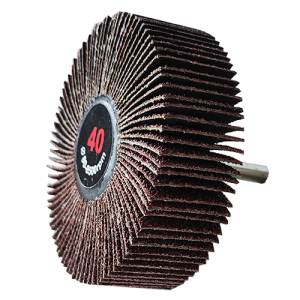Rueda flap de 3" x 1" con vástago de 1/4" en g 40, easy-cut