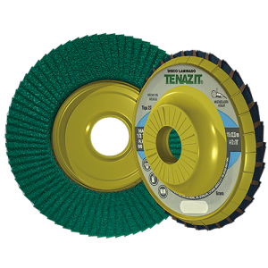 Disco laminado de 4-1/2" con respaldo de plástico en g 60 para desbaste de metales no ferrosos, superlam