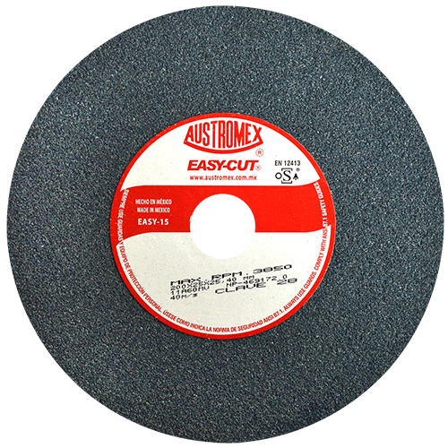 Rueda abrasiva vitrificada gris de 8" x 1" x 1" en g 60 para esmerilado de metal, easy-cut