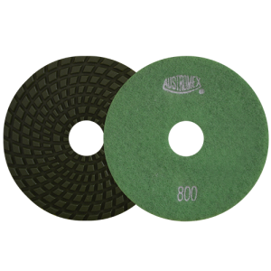Pad de diamante de 4" en g 800 para pulido en húmedo de piedra, easy-cut