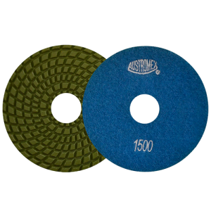 Pad de diamante de 4" en g 1500 para pulido en húmedo de piedra, easy-cut