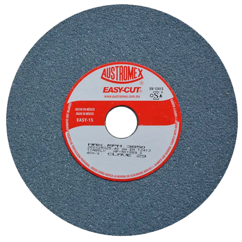 Rueda abrasiva vitrificada gris de 8" x 1" x 1" en g 80 para esmerilado de metal, easy-cut