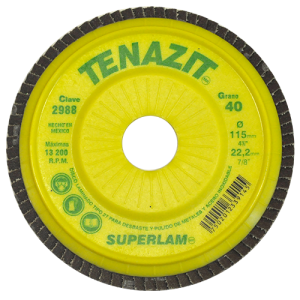 Disco laminado de 4-1/2" con respaldo de plástico en g 40, superlam