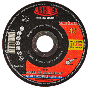 Disco de 4-1/2" x 0.04" x 7/8" para corte preciso de metal y acero inoxidable, kreator