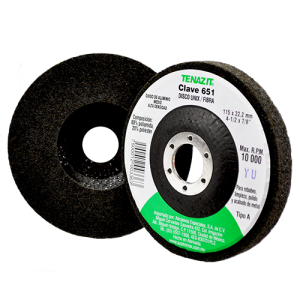Disco de 4-1/2" con centro deprimido unix de densidad alta para rebabeo, limpieza y pulido de metal