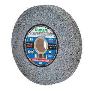 Rueda convo de 6" x 1" x 1" en densidad 9 de óxido de aluminio en grano medio para rebabeo, limpieza y pulido de metal