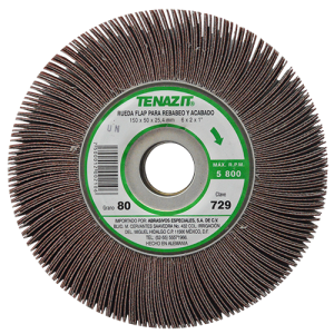 Rueda flap de 6" x 2" x 1" en g 80, tenazit premium