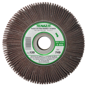 Rueda flap de 6" x 2" x 1" en g 120, tenazit premium