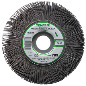 Rueda flap de 6" x 3" x 1" en g 120, tenazit premium