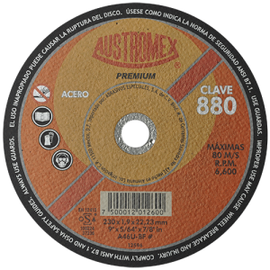 Disco de 9" x 5/64" x 7/8" para corte de metal, premium
