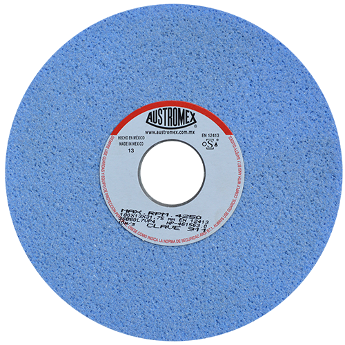 Rueda abrasiva vitrificada azul de 7" x 1/2" x 1-1/4" en g 60 para rectificado de aceros grado herramienta