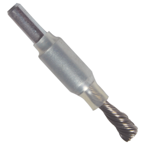 Cepillo tipo copa de 3/8" de alambre trenzado de acero inoxidable calibre 0.014" con vástago de 1/4", magma