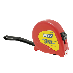 Flexómetro con carcasa de plástico rojo 3 m x 1/2"