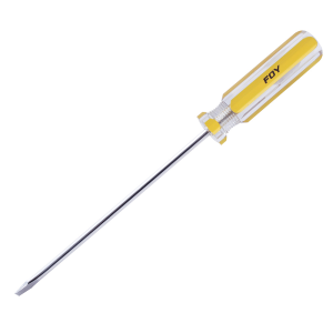 Destornillador con mango de pvc, punta plana barra redonda 3/16" x 4"