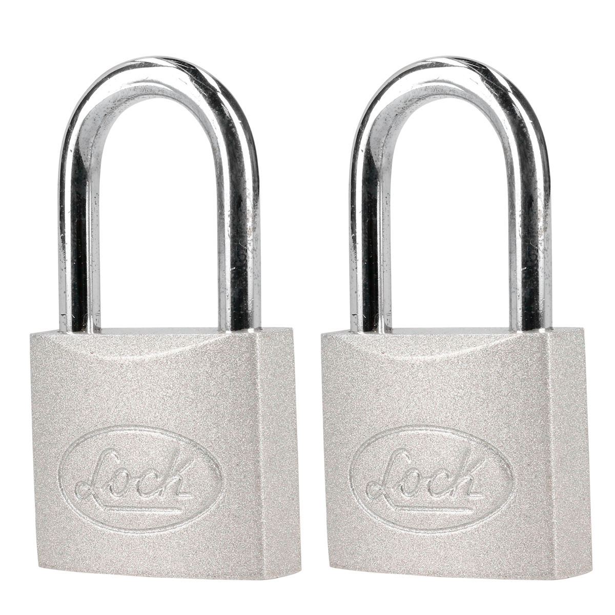 Juego de candados de acero largos 45 mm, llave estándar, 2 piezas