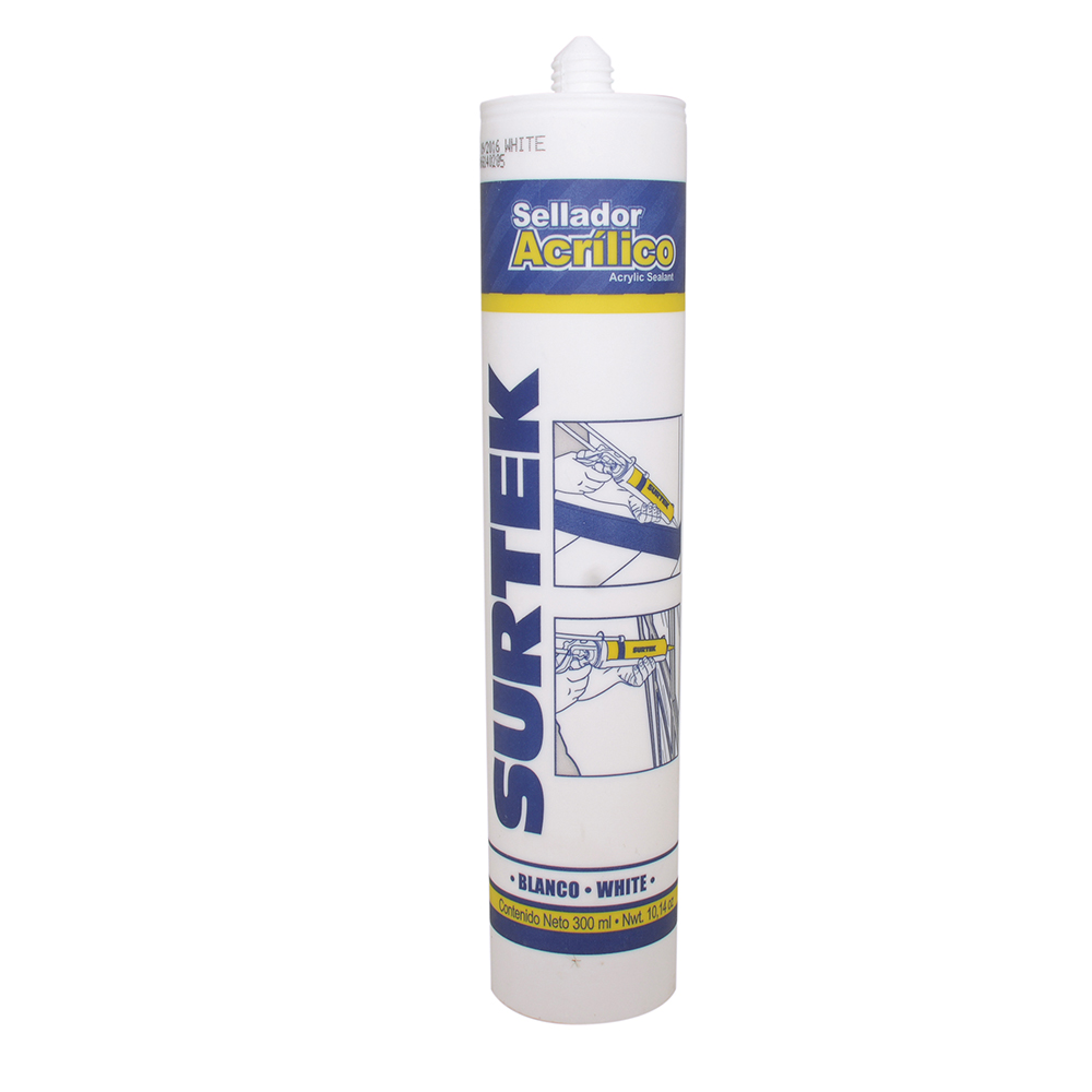 Sellador acrílico color blanco, 280 ml