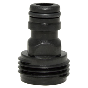 Conector para manguera de riego con sistema clic 3/4" macho