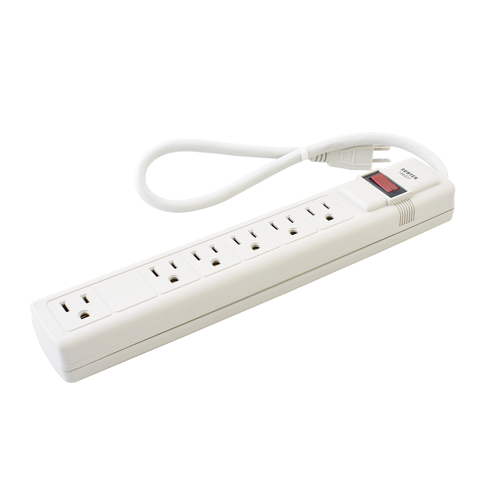 Supresor de picos 6 entradas cable 450 j, de 45 cm