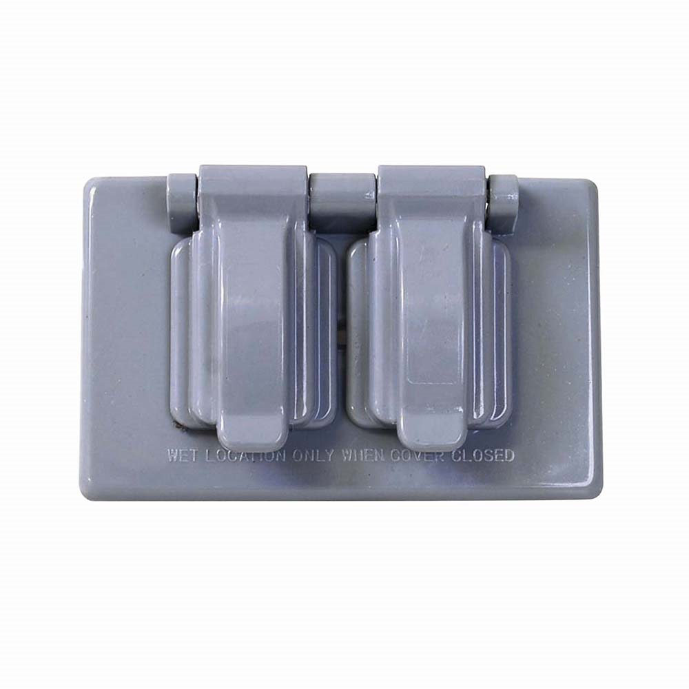 Placa doble plástica para intemperie, línea estándar, color gris