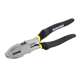 Pinza para electricista con mango rubber grip de 8" corte lateral nariz cuadrada