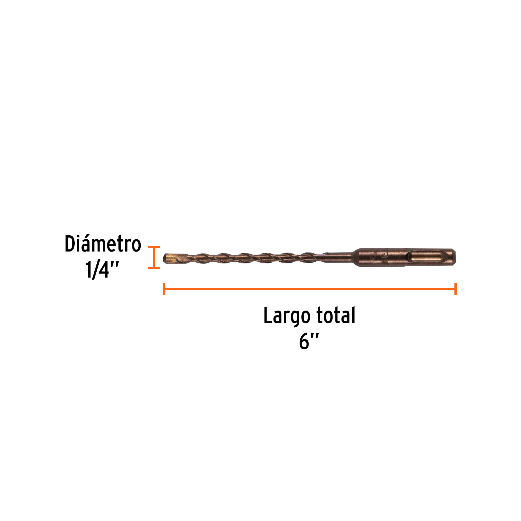 Broca sds plus 1/4 x 6', truper