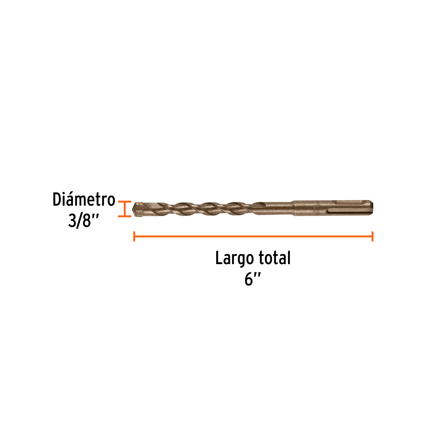 Broca sds plus 3/8 x 6', truper