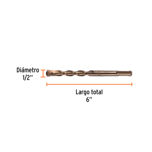 Broca sds plus 1/2 x 6', truper