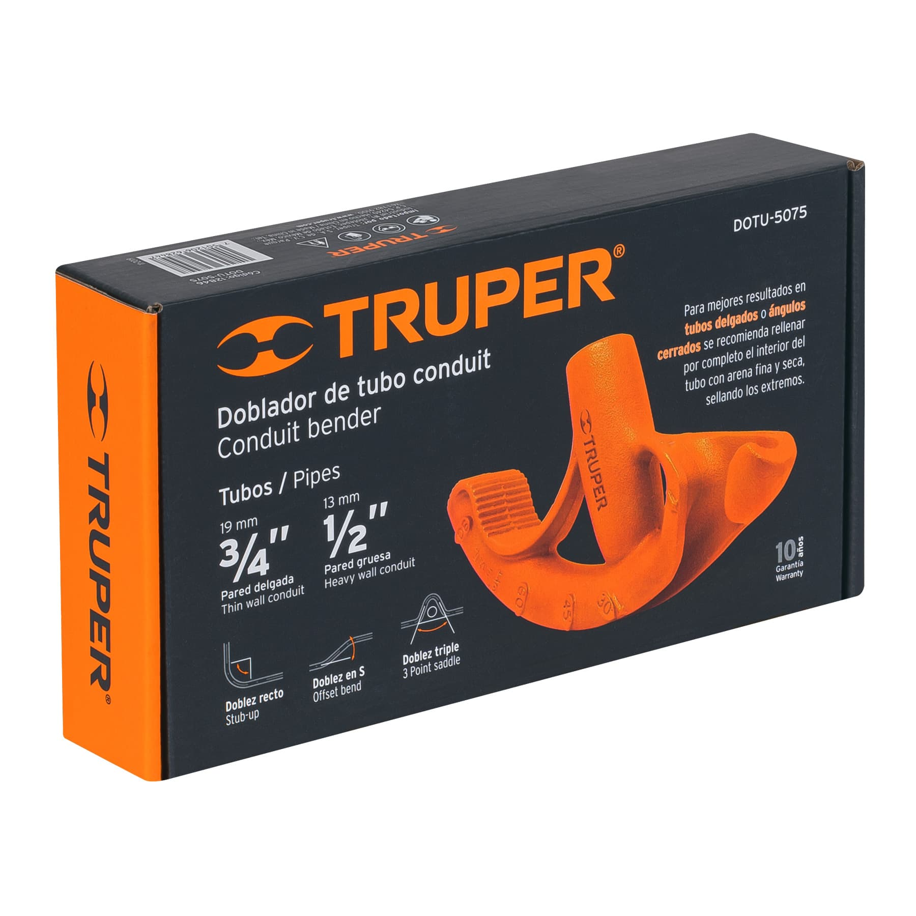 Doblador de tubo conduit 3/4', truper