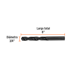 Broca hss 3/4' trublack para metal, truper