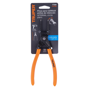 Pinza punta recta 7' para cerrar anillos, mango de pvc