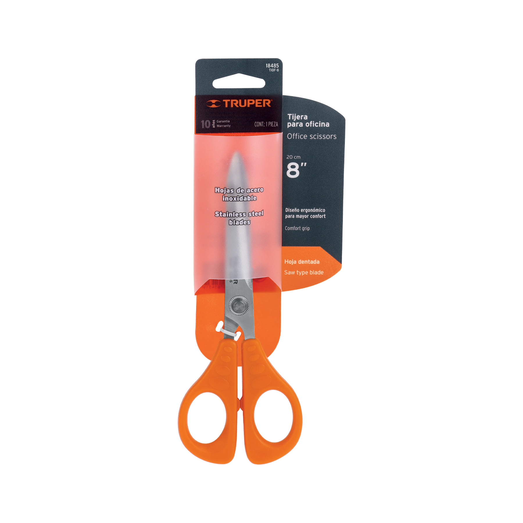 Tijera 8' de acero inoxidable para oficina, truper