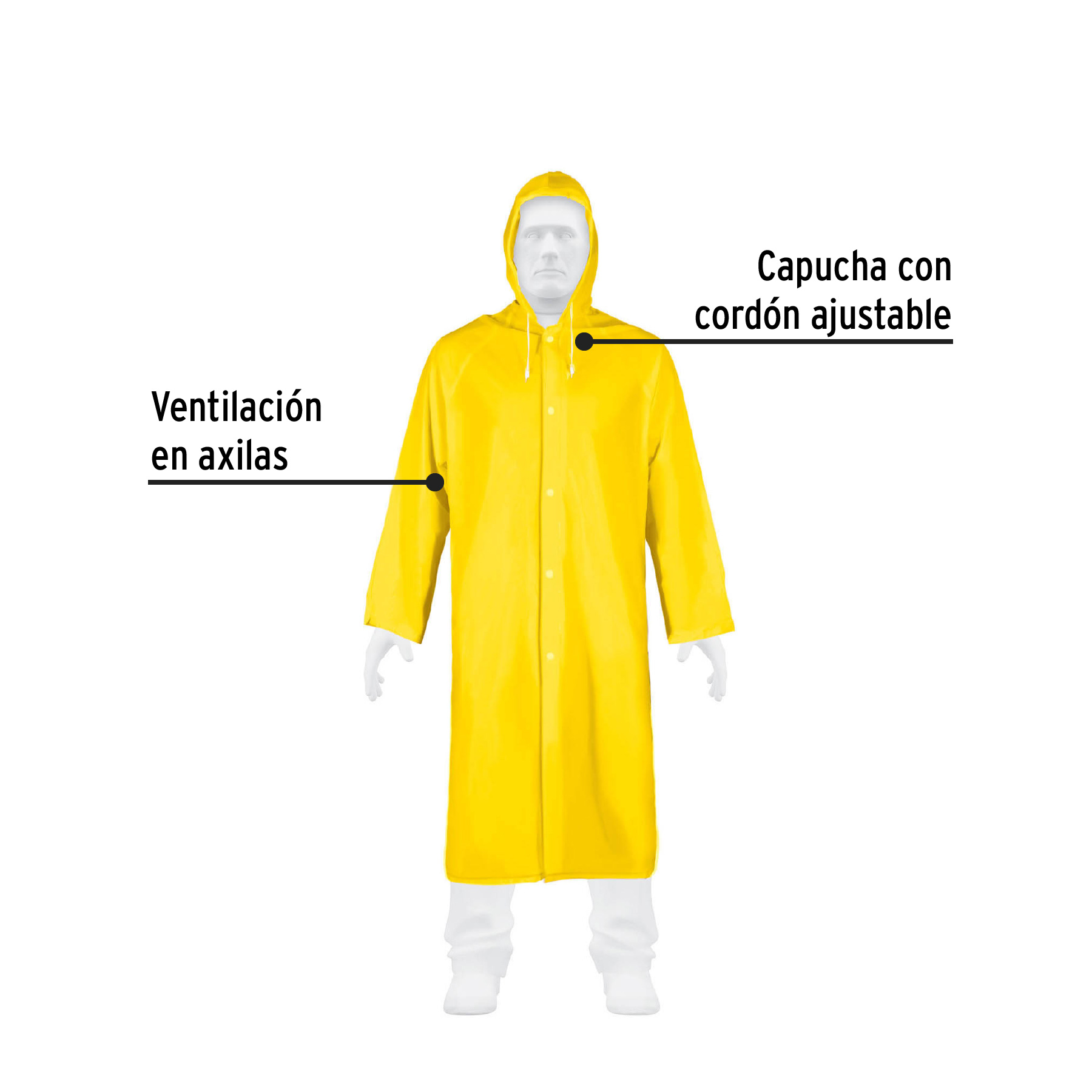 Gabardina impermeable ligera de pvc, talla g, pretul