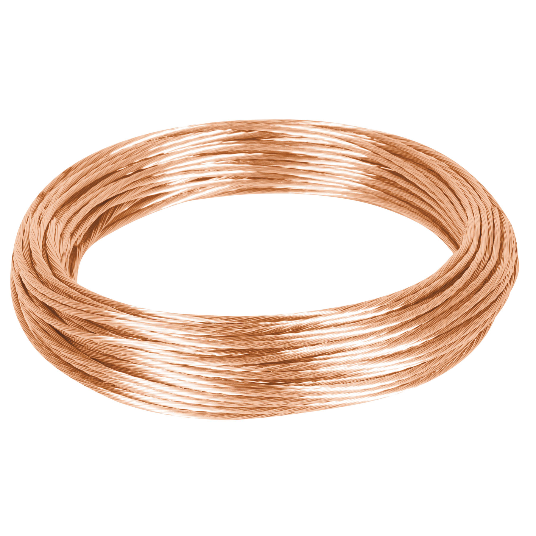 Metro de cable desnudo de cobre calibre 10 awg, rollo 25 m