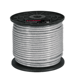 Metro de cable rígido 1/4' acero 7x7 recubierto pvc, 75 m